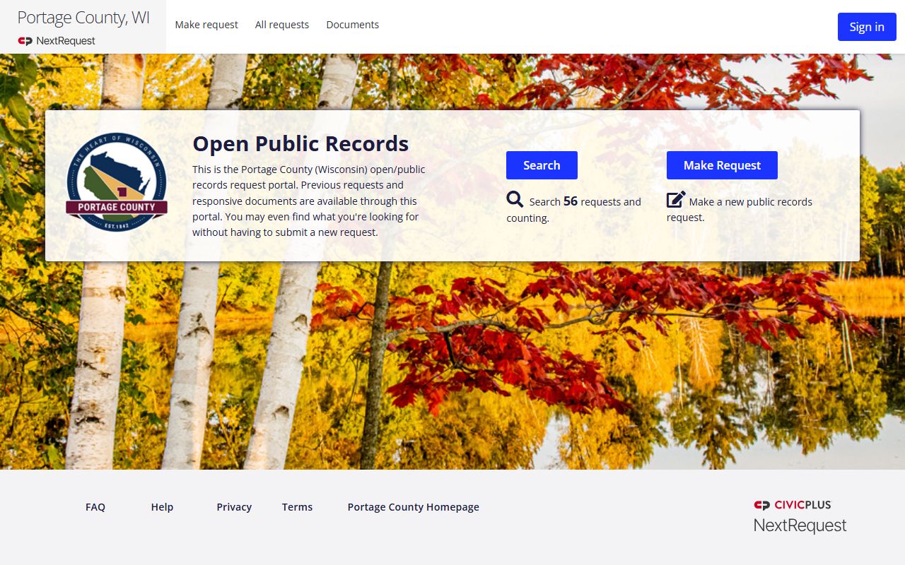 Portage County jail mugshot and booking photo records request portal